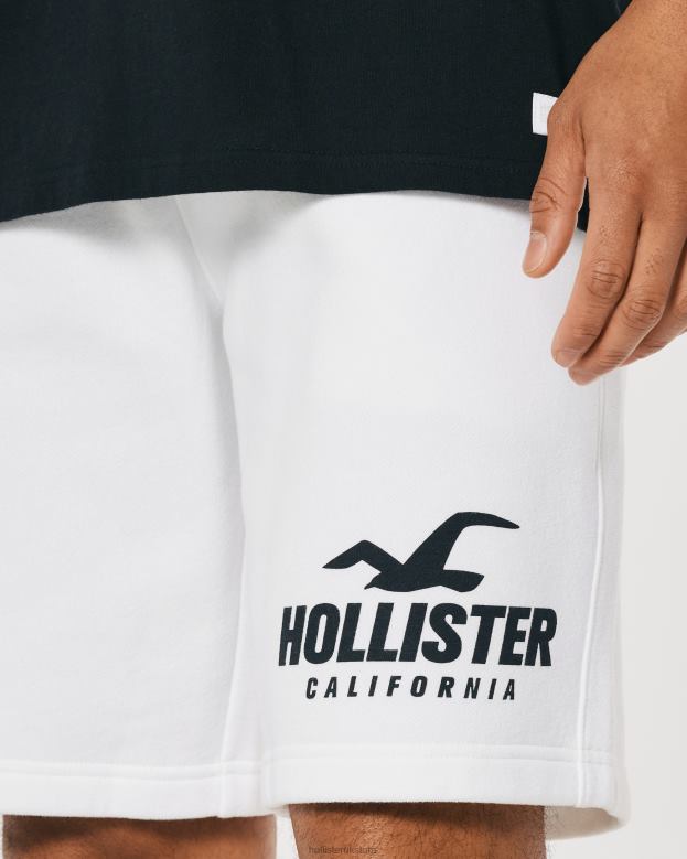 Bottoms Hollister Men Fleece Logo Graphic Shorts 9\\ 488201164 White